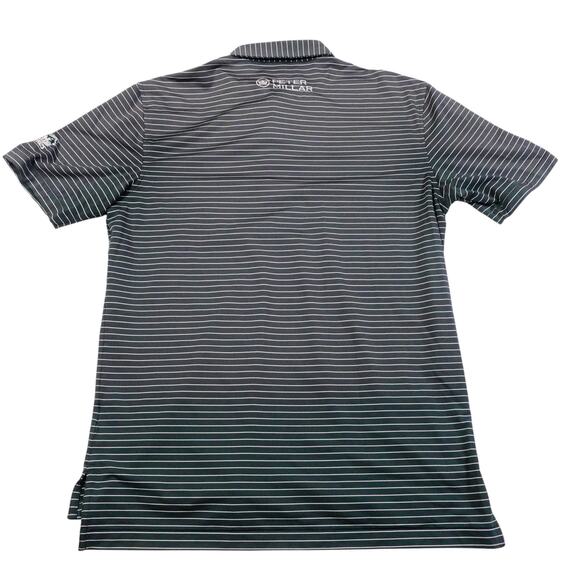 Peter Millar Mens Green Striped EMBROIDERED BACK Golf Polo Shirt Bear Lake Small - Picture 8 of 8